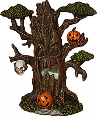 Produktbild von Scary LED Geisterbaum mit Kürbis & Totenkopf 22cm