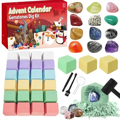 Adventskalender 2026: 24 echte Edelsteine ausgraben