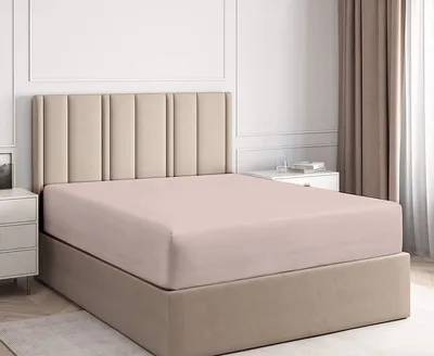 Produktbild von Spannbettlaken / Bettlaken Puderrosa 160x200cm +30cm 100% Baumwolle