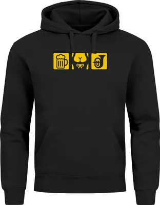 Produktbild von Hoodie Herren für das Maßkrug Dirndl Horn Symbole Ersatz Tracht Pullover Volksfest Bierfest Outfit Spruch Lustig Moonworks®