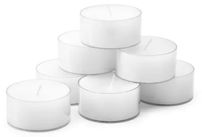 Image de Bougies décoratives Teelichter, diamètre 6 cm, blanches, lot de 20