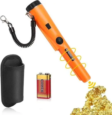 Image de Détecteur de métaux portable à balayage à 360 degrés, étanche IP66 - Écran LED intégré / lampe de sécurité - Pile 9 V - Pour la recherche de pièces d'or, d'objets et de bijoux