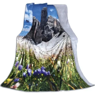 Zdjęcie produktu dla Koc FOTOTISK – szary, zielony – 150 x 200