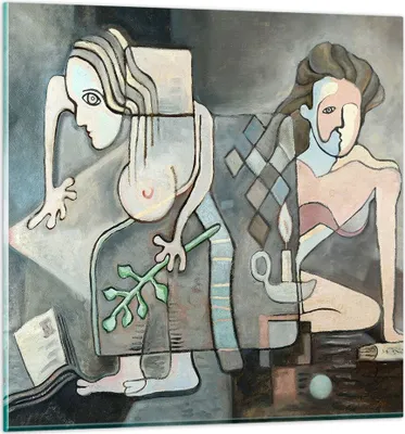 Produktbild von Bilder auf glas - Abstraktion modern - 30x30cm - Glasbilder - Wandbilder - Kunstdruck - zum Aufhängen bereit - Wanddekoration aus Glas - Glas Bilder - Wandbild auf Glas - Einteilig - GAC30x30-3740