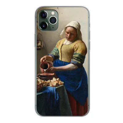 Produktbild von MuchoWow® Handyhülle Schutzhülle Hülle für iPhone 11 Pro Max Das Milchmädchen - Johannes Vermeer Silikon Softcase Handy Hülle - Schutz