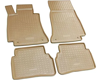 Produktbild von 3D Gummi Fußmatten für Mercedes C-Klasse W205, S205 | ab 2014- | beige mit Rand