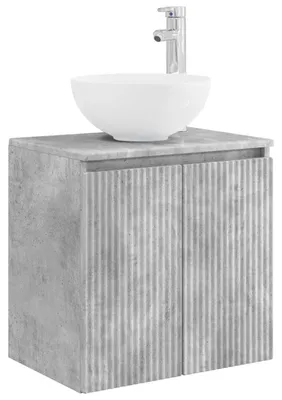 Image de vidaXL Lavabo mural gris béton 49,5 x 35 x 63 cm