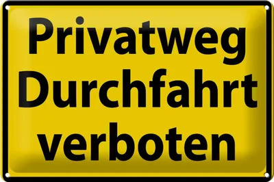 Produktbild von Blechschild Warnschild 30x20cm Privatweg Durchfahrt verboten