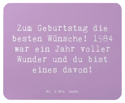 Produktbild von Mr. & Mrs. Panda Mousepad Spruch 1984 Geburtstag - Lavendeltraum - Geschenk, Mauspad, Happy Birthday, Geburtstagsgeschenk, Glückwunsch, liebe Geburtstagsgrüße, laptop, pc