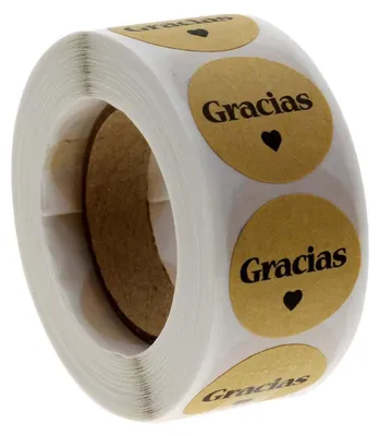 Productafbeelding van Zelfklevende Bedankstickers - 500 Stuks - Kraft - Rond