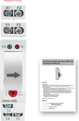 Obrázek produktu pro GRI8-05B AC/DC nadproudové a podproudové monitorovací relé 2A-20A s nastavitelnou ochranou proti přetížení