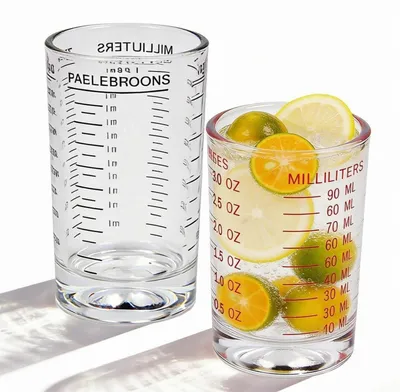 Image de Jeu de verres doseurs en verre, 2 pièces, 90 ml et 120 ml, avec graduation, pour la cuisine et les bars