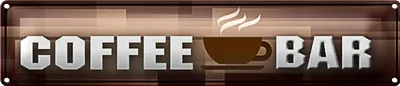 Produktbild von Blechschild Kaffee 46x10cm Coffee Bar Cafe Terrasse Dekoration