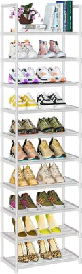 Produktbild von Kompakter Schuhregal mit 10 Ebenen für 20-25 Paar Schuhe, schmal für kleine Räume
