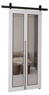 Produktbild von KierMoebel Schiebetür Komplettset QUDIO M7 Weiß 76x205x3,2 cm Wohnzimmer Schiebetür
