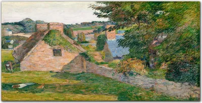 Produktbild von Coloray Bild aus Leinwand 120x60 Leinwand Dekoration - Naturmalerei Häuser