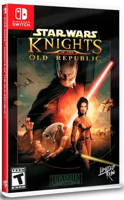 The image shows the Nintendo Switch game case for Star Wars: Knights of the Old Republic.