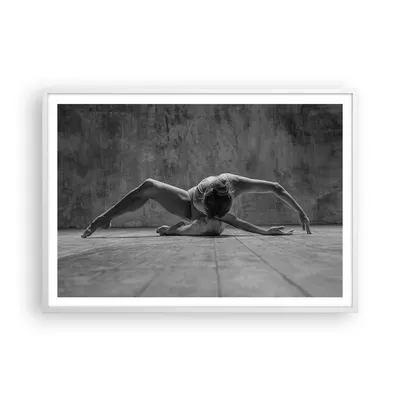 Produktbild von Gerahmtes Poster - Weißer Rahmen - Tanz Schwarzweiß Frau - 100x70 cm - Wand Bild - Wanddeko - Wandbilder - Kunstposter - Wandposter - Bilderrahmen - Bilder - Kunstdruck - Wandbild - P2WAA100x70-4352