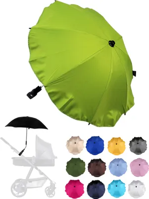 Produktbild von BAMBINIWELT Sonnenschirm für Kinderwagen Ø68cm UV-Schutz50+ Schirm Sonnensegel Sonnenschutz, hellgrün