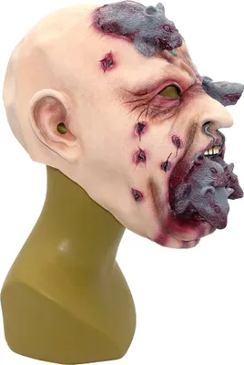 Produktbild von Zombie Maske mit Ratten im Kopf (Latex)
