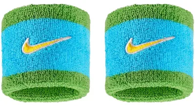 Produktbild von Nike Unisex Swoosh Classic 2Pk Schweißband Baltic Blue/Chlorophyll/Uni