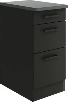 Produktbild von Optifit Schubladenunterschrank Madrid420 BxTxH 40 x 60 x 84,8 cm anthrazit matt zerlegt KUMA U436-9+