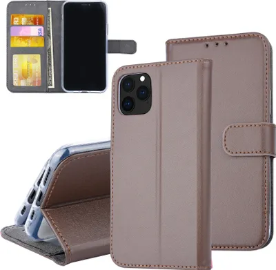 Produktbild von Book type case Apple iPhone 11 Pro Card holder Brown - Magnetic closure