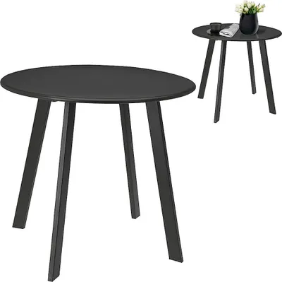 Produktbild von Stolik balkonowy metalowy szary okrągły 50x45 cm