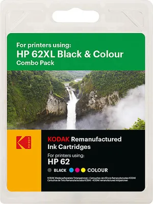 Produktbild von Kodak 185H006217 kompatibel für HP 5644 C2P05AE, C2P07AE 62XL Black/Color