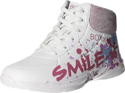 Produktbild von BOXX Kids Kinder-Mädchen-Sneaker Herz-Muster-Weiß, Farbe:weiß, EU Größe:40