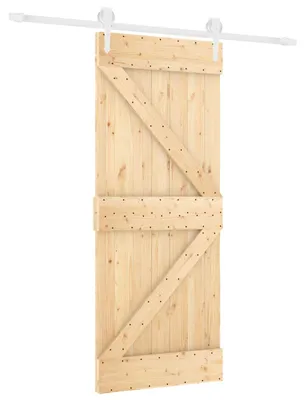 Produktbild von vidaXL Schiebetür Natürlich und Weiß 85 x 210 cm Massivkiefer
