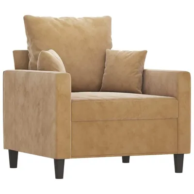 Image de vidaXL Fauteuil marron 60 cm velours
