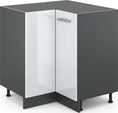 Produktbild von Eckunterschrank Vicco R-Line Weiß Hochglanz 75.6 cm ohne Arbeitsplatte, Model 34908