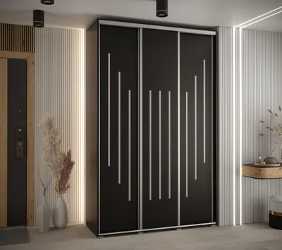 Obrázek produktu pro Šatní skříň ASIRI 8 - 150/60 cm, černá / stříbrná