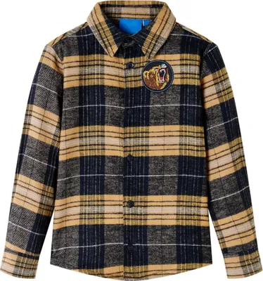 Produktbild von Möbel Kinderhemd Kariert Gelb und Schwarz 104 - Langarmshirts &10845