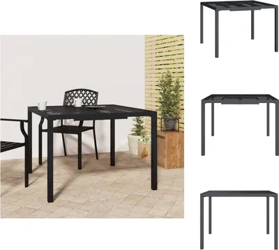 Immagine prodotto di vidaXL Tavolo da giardino antracite 100x100x72 cm in acciaio - Tavoli da giardino