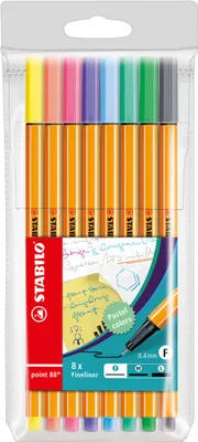 Zdjęcie produktu dla Stabilo® 88/8-01 Fineliner point 88® - etui "Pastel", z 8 długopisami