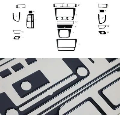 Image de Décoration intérieure Cockpit pour Skoda Octavia 1996-2010 Piano Noir Optique 17pcs