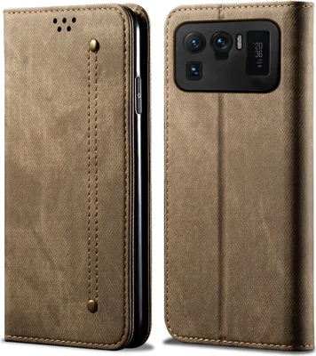 Obrázek produktu pro Xiaomi Mi 11 Ultra Pouzdro, Kožené Peněženkové Pouzdro s Magnetickým Uzavíráním a Stojánkem pro Xiaomi Mi 11 Ultra Khaki