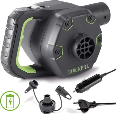 Produktbild von Intex Quickfill Luftpumpe Aufladbar 220-12V Akkubetrieb 3 Aufsätze