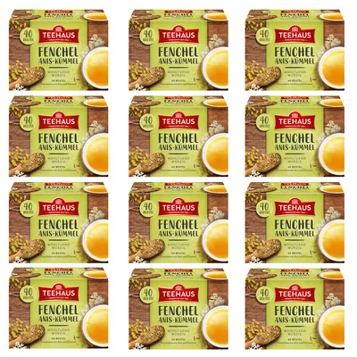 Produktbild von Teehaus Fenchel Anis Kümmel würzige Kräuterteemischung 80g 12er Pack
