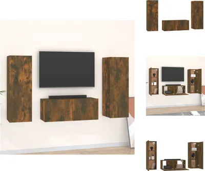 Produktbild von vidaXL 3-tlg. TV-Schrank-Set Räuchereiche Holzwerkstoff -  TV-Möbel