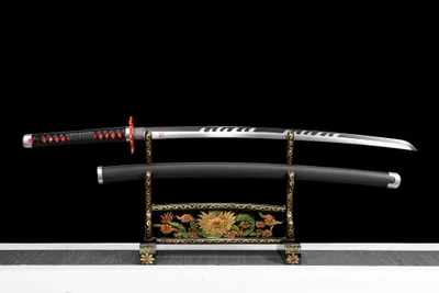 Produktbild von Tanjiro Kamado Edelstahl-Katana - Feueratmung / 103cm