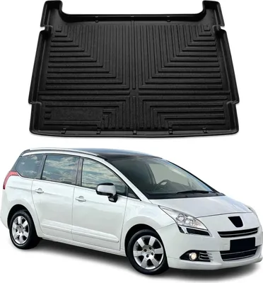 Image de Bac de coffre, bac de chargement pour Peugeot 5008 I (2010-2017), en caoutchouc TPE, de couleur noire