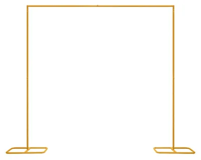 Produktbild von Hochzeit Hintergrund Ständer - Rechteckiger Foto Booth Rahmen - Verstellbarer Metallbogen 200×210 cm - Zerlegbar - Fotohintergrund für Feier - Gold