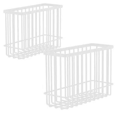 Produktbild von Küchenschrank Organizer Aufbewahrungsbox Metall Weiß 2 Stück