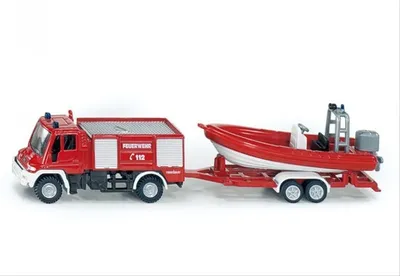 Produktbild von Siku Unimog FEUERWEHR mit Boot ; 1636