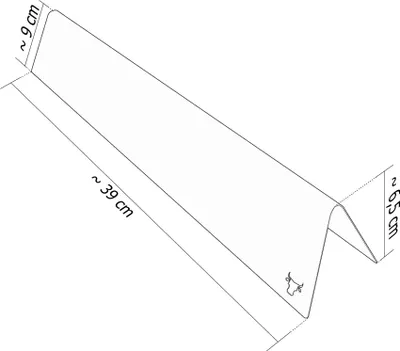 A diagram of a grill part with dimensions.
