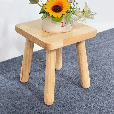 Hocker aus Massivholz, 23x23x26 cm, Pflanzenständer, Tritthocker