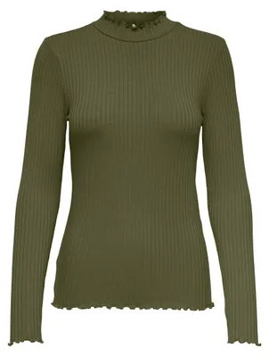 Produktbild von JDY Dünnes Langarm Shirt Basic Stretch Rundhals Stehkragen Longsleeve Größe: XL